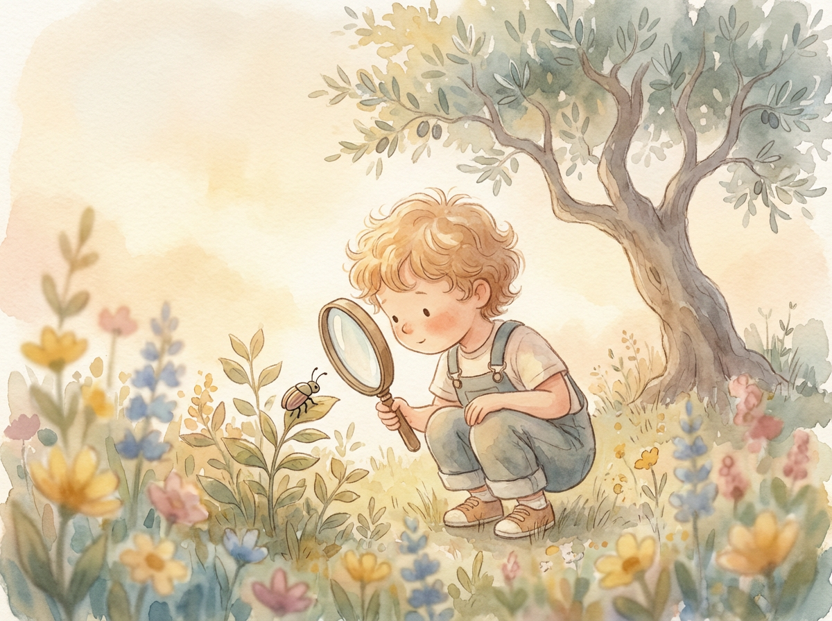 אילוסטרציה ילד חוקר סקרן